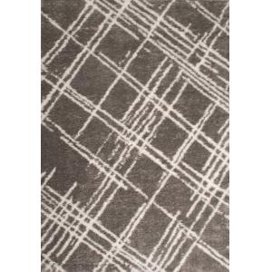 Tapis shaggy abstrait motif géométrique gris - 160x230 cm