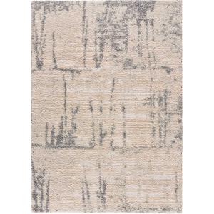 Tapis shaggy aux textures mélangées argent, 80x150 cm