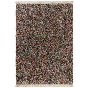 Tapis shaggy avec franges multicolores, 160x230 cm