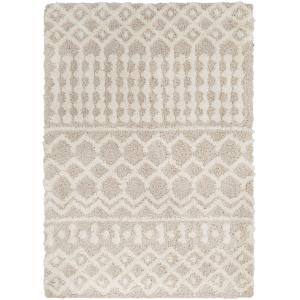 Tapis Shaggy Bohème - Ivoire et Beige - 160x220cm