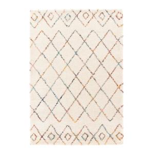 Tapis shaggy design doux et volumineux beige 140 x 200