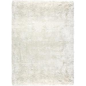 Tapis shaggy en polyester Fait main 140x200 Blanc