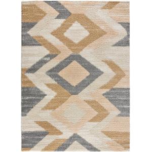 Tapis shaggy ethnique beige/gris 160x230 cm