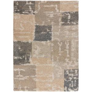 Tapis shaggy gris et beige, 160x230 cm