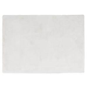 Tapis shaggy immitation fourrure blanche, 160x230