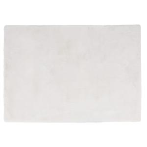 Tapis shaggy immitation fourrure blanche, 160x230