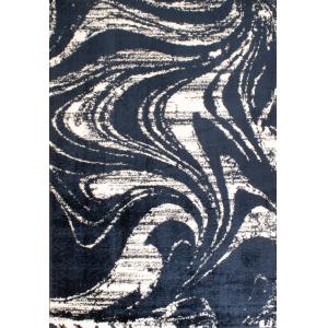 Tapis shaggy moderne design bleu - 120x160 cm