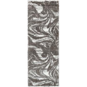 Tapis shaggy moderne design taupe - 80x150 cm