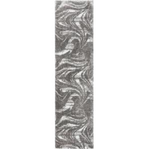 Tapis shaggy moderne design taupe - 80x300 cm