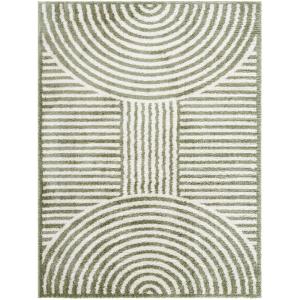 Tapis Shaggy Moderne Lavable en Machine Vert 160x213