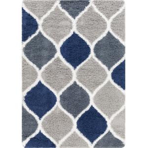 Tapis Shaggy Oriental Bleu/Gris 160x220