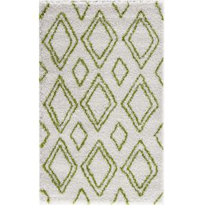 Tapis shaggy salon vert 200x290