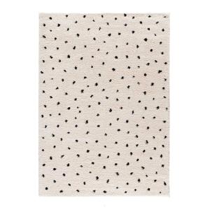 Tapis shaggy scandinave blanc/noir 200x290 cm
