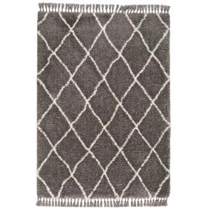 Tapis shaggy uni gris 140x200 cm