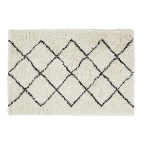 Tapis style berbère en laine tuftée motif noir et écru 120x…