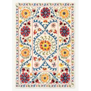 Tapis style orient tissé plat  Blanc 200x280 cm