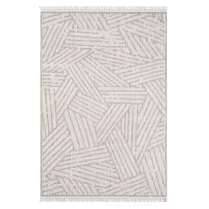 Tapis Tarza texture à franges Beige 120x170cm