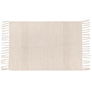 Tapis tissé à la main en laine écrue et beige 60x90