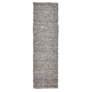 Tapis tissé à la main en laine naturelle gris 70x240