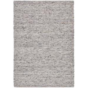 Tapis tissé à la main en laine naturelle gris 90x160 cm