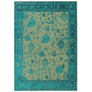 Tapis tissé à plat turquoise 300x400