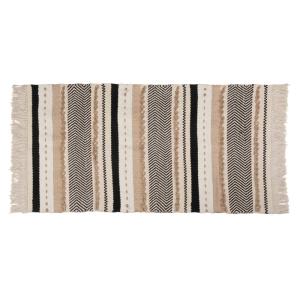 Tapis tissé en coton motifs à rayures 60x120