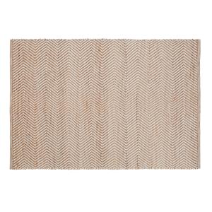 Tapis tissé en jute et coton recyclé blanc et beige 250x350…