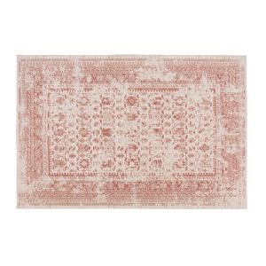 Tapis tissé en polyester recyclé terracotta  à motif vintag…