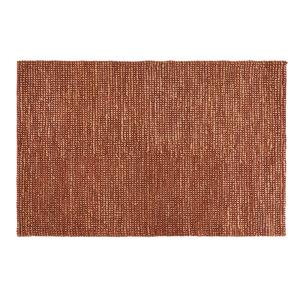 Tapis tissé en relief en laine, jute et coton terracotta et…