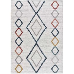 Tapis tissé fin de style contemporain multicolore 133 x 190