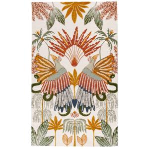 Tapis tissé jacquard motif végétal multicolore 90x150
