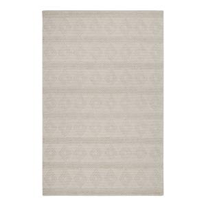 Tapis tissé main blanc crème à bouclette pure laine et coto…
