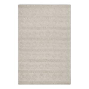 Tapis tissé main blanc crème à bouclette pure laine et coto…