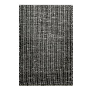 Tapis tissé main en laine et jute noir et gris 130x190