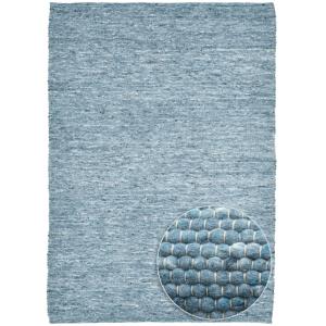 Tapis tissé main en laine vierge - bleu 70x140 cm