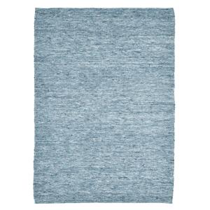 Tapis tissé main en laine vierge - bleu 90x160 cm
