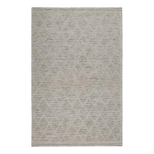 Tapis tissé main pure laine et coton mélangé noir et blanc…