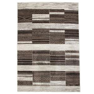 Tapis toucher laineux à motifs carrés scandinaves beige 133…