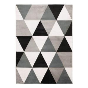 Tapis toucher laineux motif triangles noir 120x170