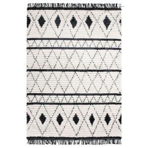 Tapis tout doux losanges beige et gris foncé 120x170