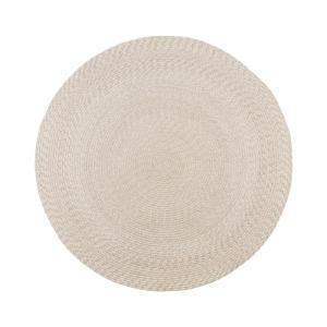 Tapis  tressé rond 120cm coloris sable
