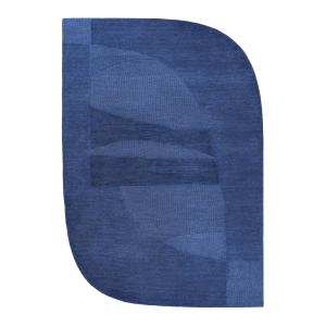 Tapis tufté à la main pure laine bleu  110x170