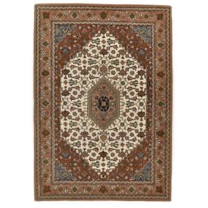 Tapis tufté main au design oriental beige 60x90 cm