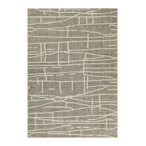 Tapis  tufté main beige à relief 40x60