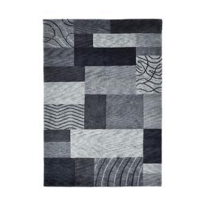 Tapis tufté main en laine vierge - anthracite 140x200 cm