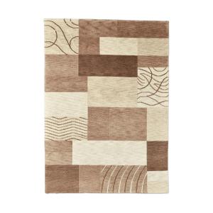 Tapis tufté main en laine vierge - marron 140x200 cm