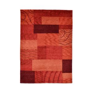Tapis tufté main en laine vierge - rouge 140x200 cm