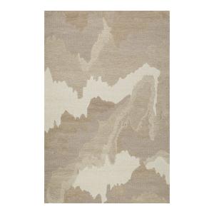 Tapis tufté main inspiration nature brun beige 140x200