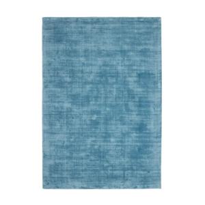 Tapis uni contemporaine en viscose turquoise 120x170