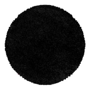 Tapis uni design en polypropylène noir Ø 120